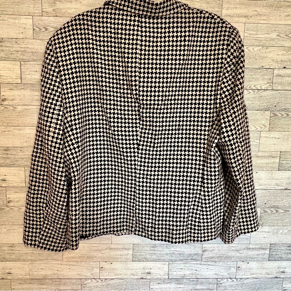 Rena Rowan 100% Wool Houndstooth Blazer Single-Breasted Fully Lined Sz-Large - Picture 10 of 15